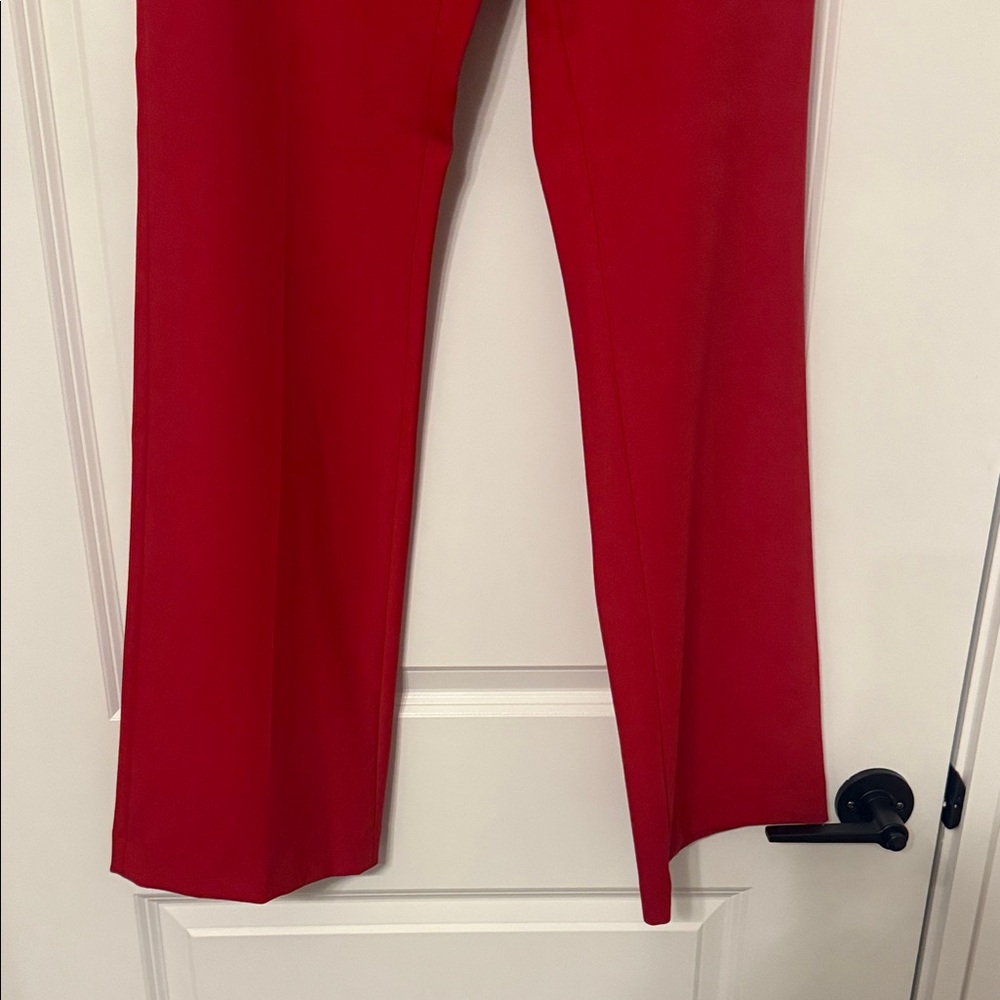 White House Black Market Vibrant Red Flare Pants - Picture 3 of 9